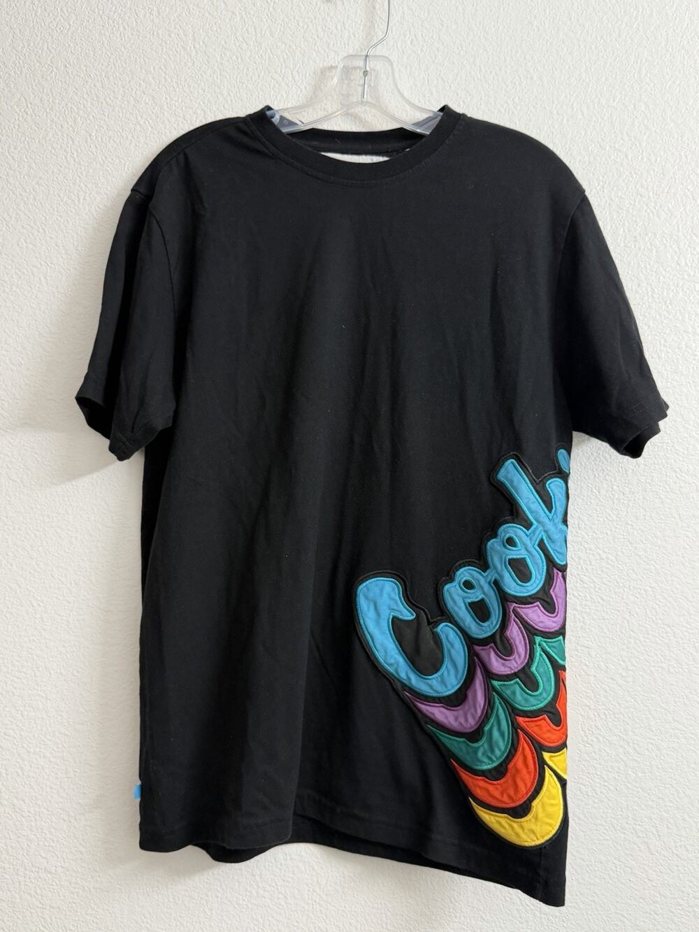 Cookies SF Pacifico Stacked Logo Knitted T-Shirt Black Size L Large Embroidered